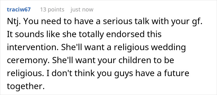 Extremely Religious Lady Makes It Her Mission To Convert Daughter’s Unreligious BF, Gets Banned Fast