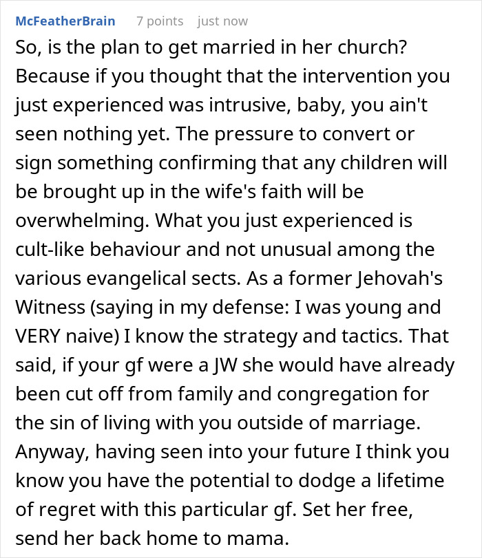 Extremely Religious Lady Makes It Her Mission To Convert Daughter’s Unreligious BF, Gets Banned Fast