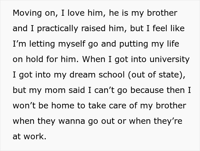 Woman Feels Trapped Taking Care Of Autistic Bro, Crushed As She Has To Put Love And School On Hold Woman Feels Trapped Taking Care Of Autistic Bro, Crushed As She Has To Put Love And School On Hold