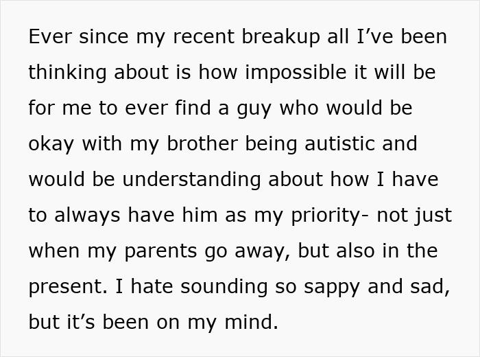Woman Feels Trapped Taking Care Of Autistic Bro, Crushed As She Has To Put Love And School On Hold Woman Feels Trapped Taking Care Of Autistic Bro, Crushed As She Has To Put Love And School On Hold