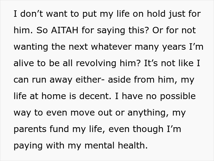 Woman Feels Trapped Taking Care Of Autistic Bro, Crushed As She Has To Put Love And School On Hold Woman Feels Trapped Taking Care Of Autistic Bro, Crushed As She Has To Put Love And School On Hold