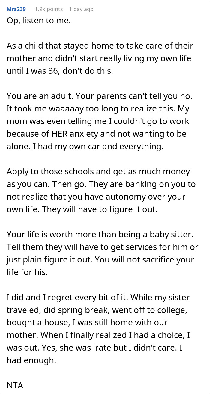 Woman Feels Trapped Taking Care Of Autistic Bro, Crushed As She Has To Put Love And School On Hold Woman Feels Trapped Taking Care Of Autistic Bro, Crushed As She Has To Put Love And School On Hold