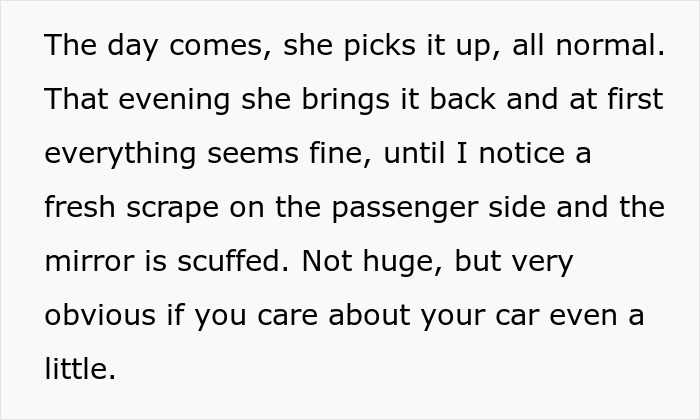 Woman Sets One Rule When Lending Car, Friend Ignores It, Then Downplays Damage And Deflects Blame Woman Sets One Rule When Lending Car, Friend Ignores It, Then Downplays Damage And Deflects Blame