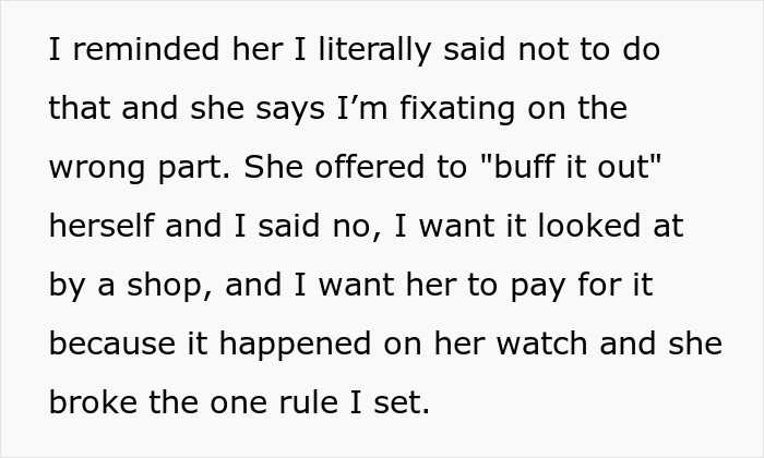 Woman Sets One Rule When Lending Car, Friend Ignores It, Then Downplays Damage And Deflects Blame Woman Sets One Rule When Lending Car, Friend Ignores It, Then Downplays Damage And Deflects Blame