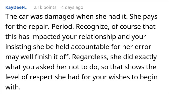 Woman Sets One Rule When Lending Car, Friend Ignores It, Then Downplays Damage And Deflects Blame Woman Sets One Rule When Lending Car, Friend Ignores It, Then Downplays Damage And Deflects Blame