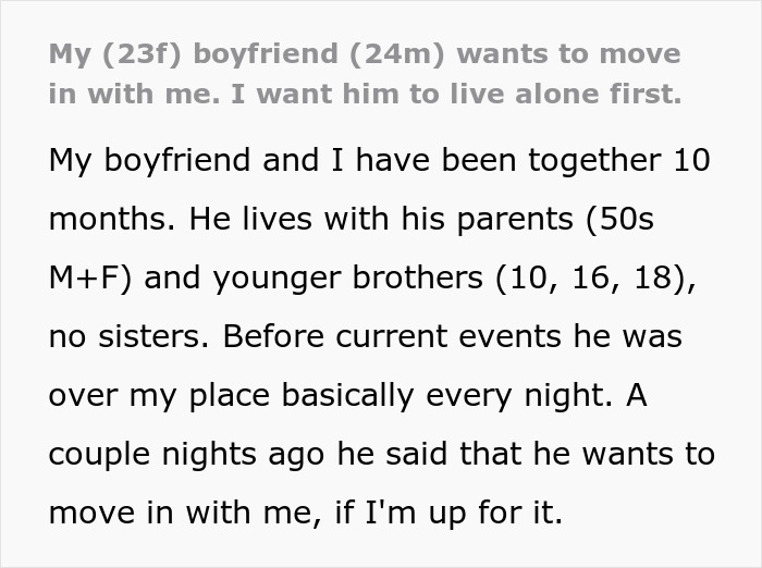 Man Wants To Move Straight From Mom’s House Into GF’s Without Learning A Single Chore, Gets A Reality Check Man Wants To Move Straight From Mom’s House Into GF’s Without Learning A Single Chore, Gets A Reality Check