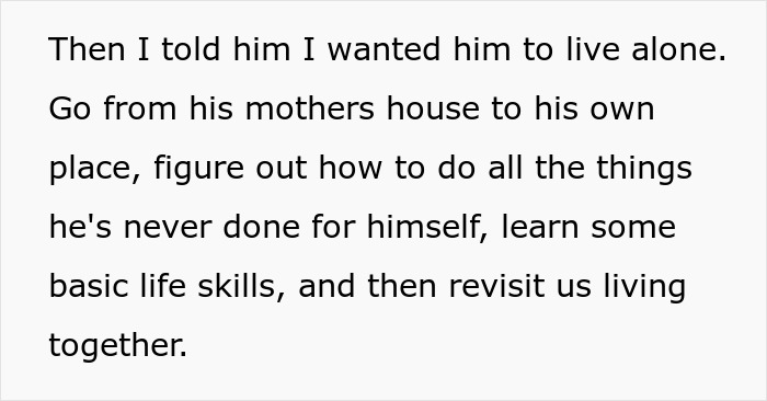 Man Wants To Move Straight From Mom’s House Into GF’s Without Learning A Single Chore, Gets A Reality Check Man Wants To Move Straight From Mom’s House Into GF’s Without Learning A Single Chore, Gets A Reality Check