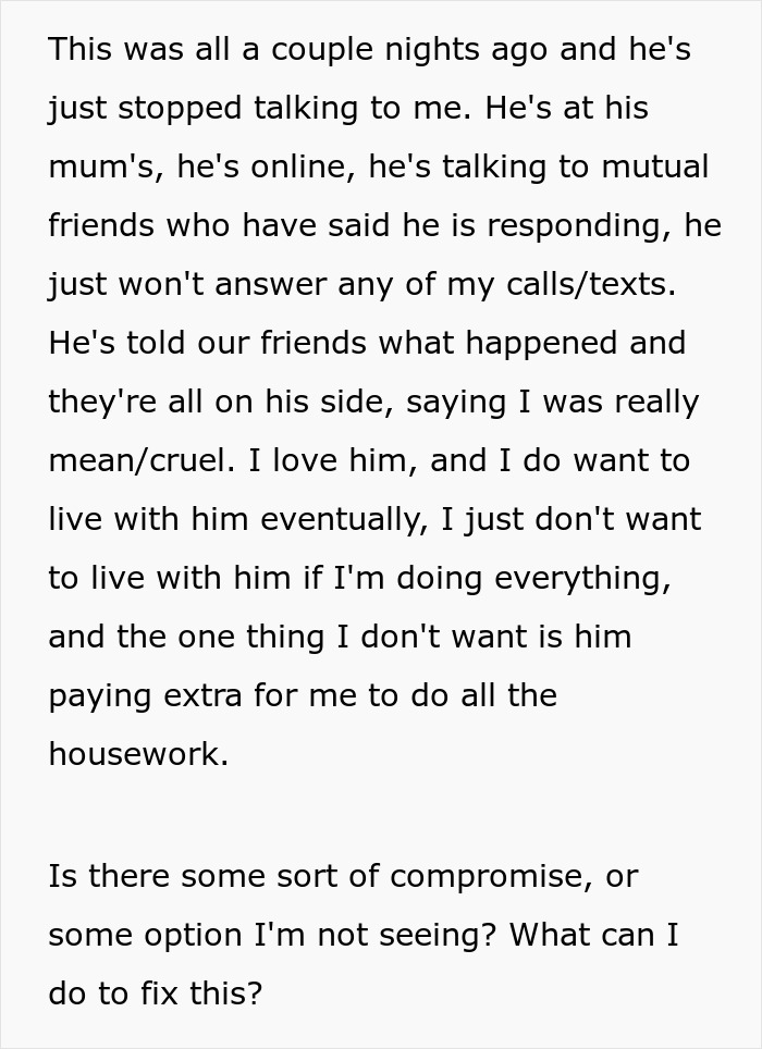 Man Wants To Move Straight From Mom’s House Into GF’s Without Learning A Single Chore, Gets A Reality Check Man Wants To Move Straight From Mom’s House Into GF’s Without Learning A Single Chore, Gets A Reality Check