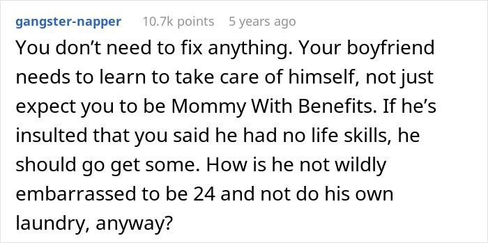 Man Wants To Move Straight From Mom’s House Into GF’s Without Learning A Single Chore, Gets A Reality Check Man Wants To Move Straight From Mom’s House Into GF’s Without Learning A Single Chore, Gets A Reality Check