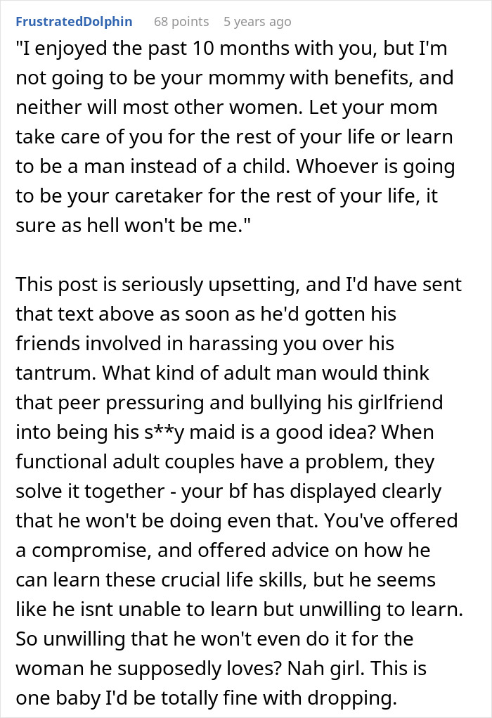 Man Wants To Move Straight From Mom’s House Into GF’s Without Learning A Single Chore, Gets A Reality Check Man Wants To Move Straight From Mom’s House Into GF’s Without Learning A Single Chore, Gets A Reality Check
