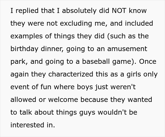 Guy Furious After Family Refuses To Include Him In Girl Days: “I’m Immature And I Need To Grow Up”