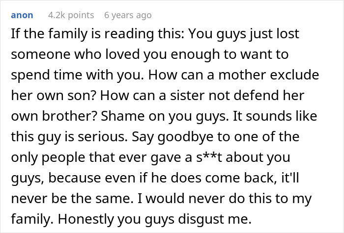 Guy Furious After Family Refuses To Include Him In Girl Days: “I’m Immature And I Need To Grow Up”