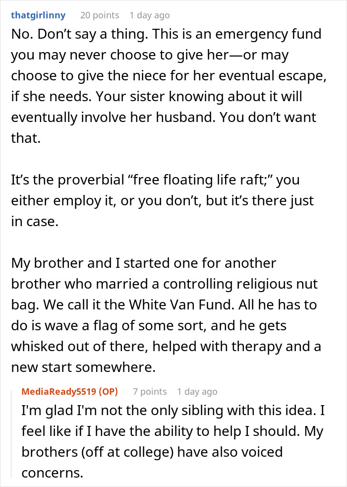 Woman Worried About Sister Who Became A Tradwife, Starts A Fund For Her But Keeps It A Secret