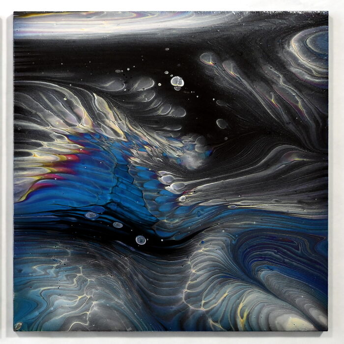 How Pearl White Changes Acrylic Pouring Results: Thick Paint Feathery Straight Pour