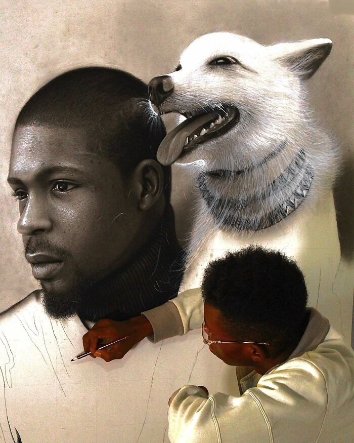 25 Behind-The-Scenes Photos Showing How This Artist’s Hyperrealistic Portraits Come To Life 25 Behind-The-Scenes Photos Showing How This Artist’s Hyperrealistic Portraits Come To Life