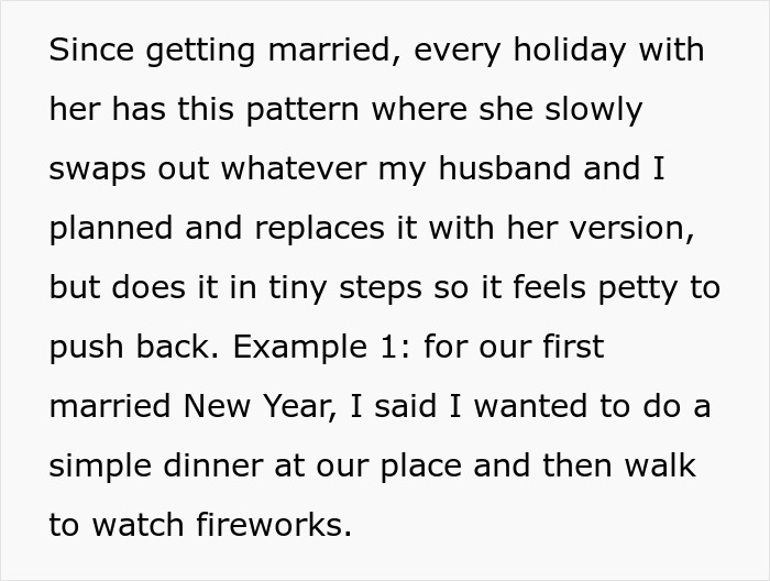 Manipulative MIL Uses Fake Kindness To Steamroll DIL, Ruins Every Single Holiday Tradition She Has Manipulative MIL Uses Fake Kindness To Steamroll DIL, Ruins Every Single Holiday Tradition She Has