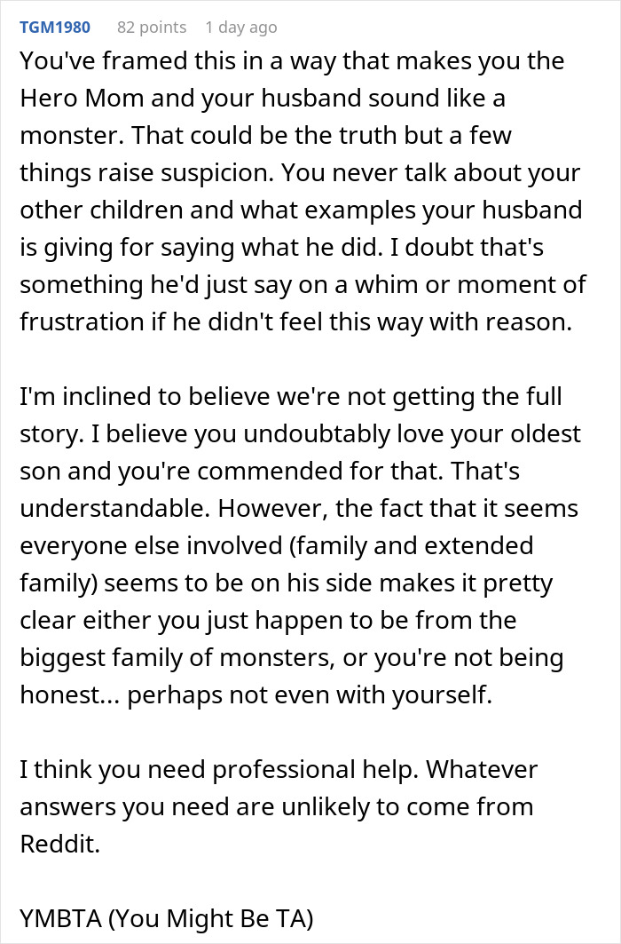Guy Says Wife’s Disabled Son Is “Hampering Their Normal Life,” Wants Him Out Of The House, She Balks Guy Says Wife’s Disabled Son Is “Hampering Their Normal Life,” Wants Him Out Of The House, She Balks
