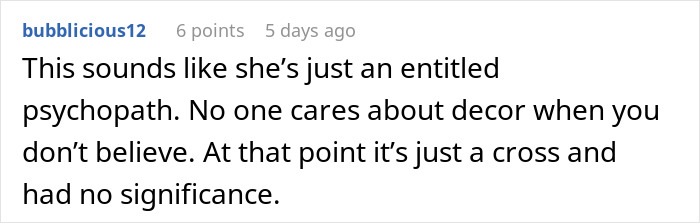 Woman Demands In-Laws Take Down Religious Stuff As It Affects Her Atheism, Mad That They Refuse