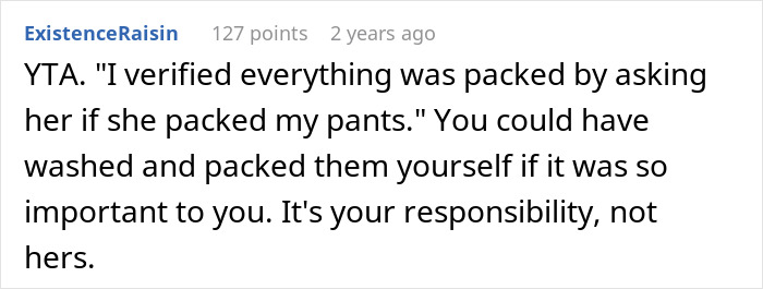 Man Tries To Blame Wife For Having No Slacks For His Business Trip, Internet Is Not Having It