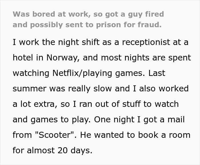 Scammer Messed With The Wrong Hotel Receptionist, Regretting His $2k Laundering Attempt