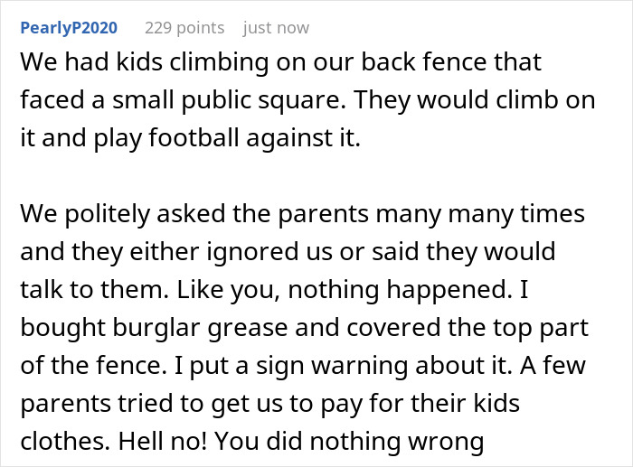 Lady Ignores Complaints About Her Son Climbing Fence, Person Takes Drastic Step To Protect Privacy Lady Ignores Complaints About Her Son Climbing Fence, Person Takes Drastic Step To Protect Privacy