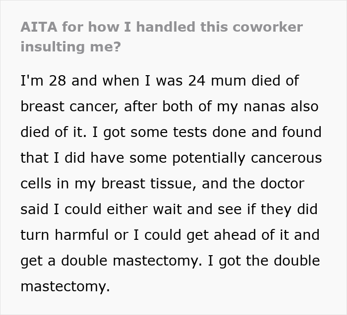 28YO Shares Cancer Surgery Story After Coworker Says She’s “More Plastic Than Barbie”