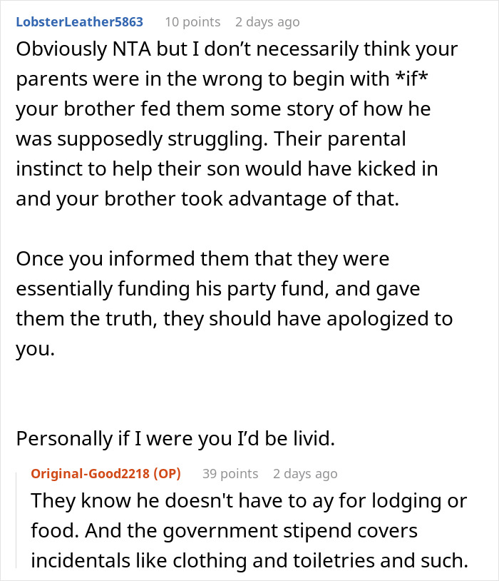 Parents Split The Money Their Adult Daughter Sends Them With Their Son, Panic When She Cuts It By $200 Parents Split The Money Their Adult Daughter Sends Them With Their Son, Panic When She Cuts It By $200