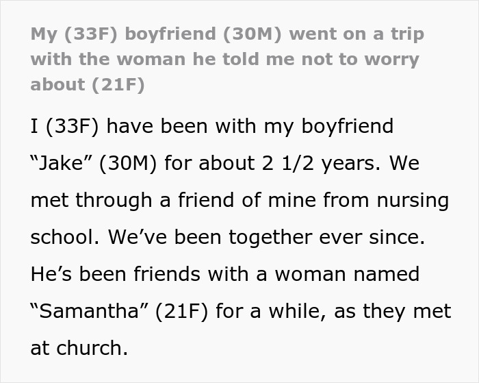 Man Begs GF To Give Him A Second Chance After He Lied About Who Is Going With Him On A Trip
