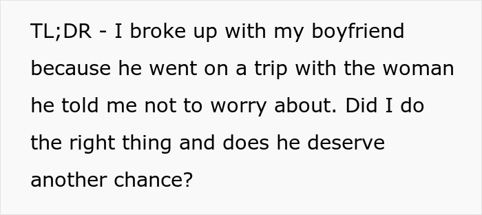Man Begs GF To Give Him A Second Chance After He Lied About Who Is Going With Him On A Trip