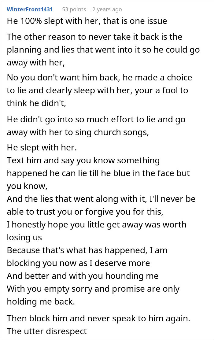 Man Begs GF To Give Him A Second Chance After He Lied About Who Is Going With Him On A Trip