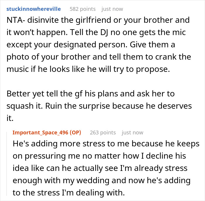 Guy’s “Brilliant” Idea Is To Propose During Sis’s Wedding, Calls Her A Bridezilla As She Says No Way Guy’s “Brilliant” Idea Is To Propose During Sis’s Wedding, Calls Her A Bridezilla As She Says No Way