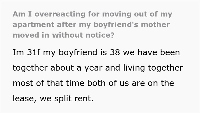 Woman Feels Like A Guest In Her Own Home, Moves Out After BF’s Mom Moves In And Takes Over