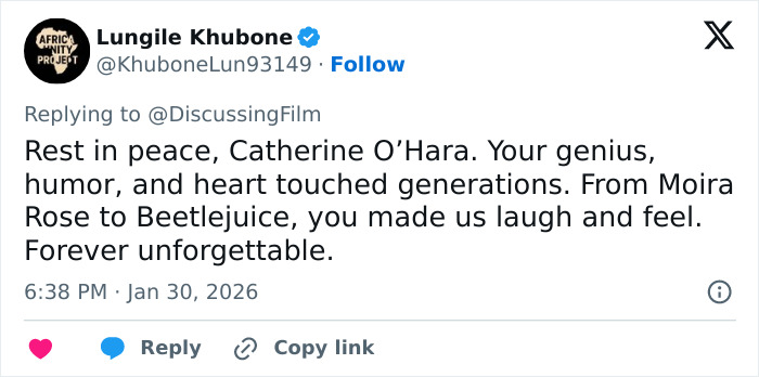 Schitt&rsquo;s Creek Star Catherine O’Hara Passes Away At 71