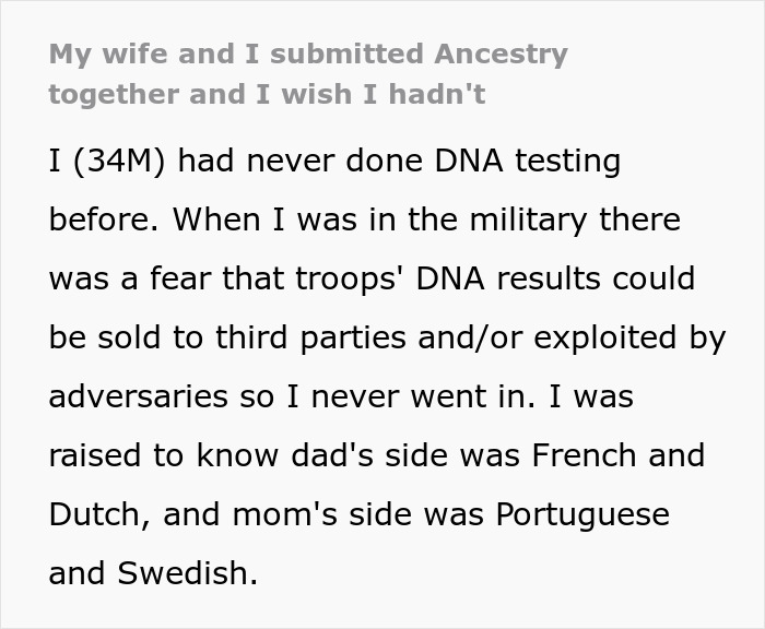 Man Finds Out He Has A Secret Family After Wife Pressures Him To Do Ancestry Test For Fun Man Finds Out He Has A Secret Family After Wife Pressures Him To Do Ancestry Test For Fun