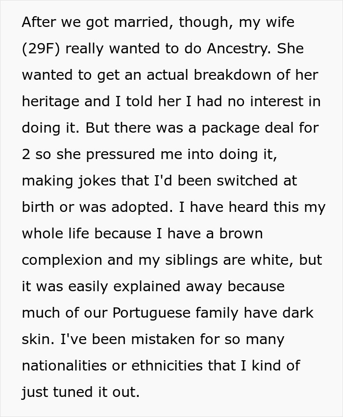 Man Finds Out He Has A Secret Family After Wife Pressures Him To Do Ancestry Test For Fun Man Finds Out He Has A Secret Family After Wife Pressures Him To Do Ancestry Test For Fun