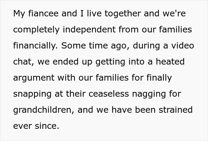 Man’s Parents Try To Guilt-Trip Couple Into Having Kids, Threaten To Disinherit Them Man’s Parents Try To Guilt-Trip Couple Into Having Kids, Threaten To Disinherit Them