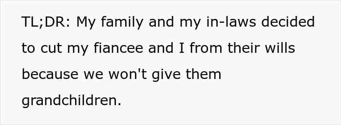 Man’s Parents Try To Guilt-Trip Couple Into Having Kids, Threaten To Disinherit Them Man’s Parents Try To Guilt-Trip Couple Into Having Kids, Threaten To Disinherit Them