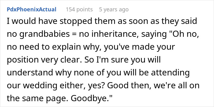 Man’s Parents Try To Guilt-Trip Couple Into Having Kids, Threaten To Disinherit Them Man’s Parents Try To Guilt-Trip Couple Into Having Kids, Threaten To Disinherit Them