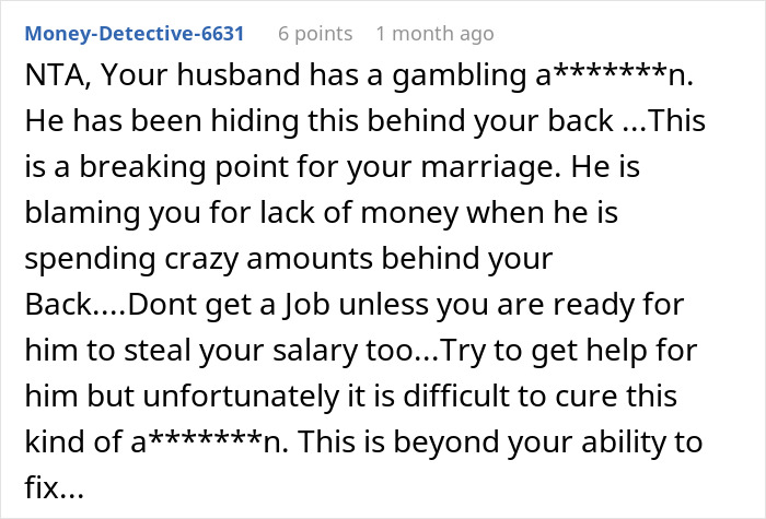 Husband Blames SAHM Wife For Financial Problems, Tells Her To Get A Job, She Gets Divorced Instead Husband Blames SAHM Wife For Financial Problems, Tells Her To Get A Job, She Gets Divorced Instead