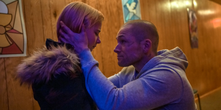 Taron Egerton and Ana Sophia Heger in She Rides Shotgun (2025)