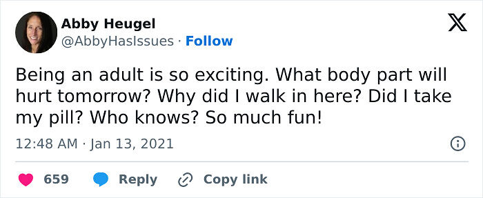 92 Chaotic Yet Comforting X Posts From &ldquo;Abby Has Issues&rdquo; That Understand Adult Life Too Well