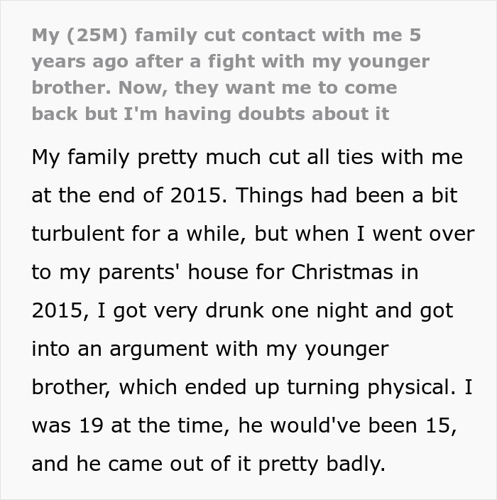 Family Decides To Forgive Man For Beating His Brother 5 Years Ago, He Doesn’t Like Their Tone