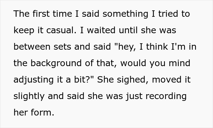 Woman Rolls Her Eyes And Calls Guy A Creep After He Asks Her To Stop Filming Him At The Gym