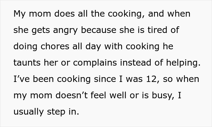 Entitled Dad And Son Expect Daughter To Cook For Them, Mad As She Refuses To Enable Their Laziness Entitled Dad And Son Expect Daughter To Cook For Them, Mad As She Refuses To Enable Their Laziness