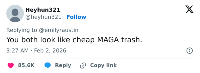 MAGA Influencer Emily Austin’s Reaction To Billie Eilish’s Anti-ICE Grammy Speech Brutally Mocked MAGA Influencer Emily Austin’s Reaction To Billie Eilish’s Anti-ICE Grammy Speech Brutally Mocked