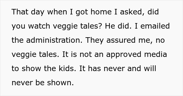 Teacher Shows Veggie Tales To Kids At Daycare Then Lies About It, Frustrated Dad Starts A Battle That Gets Her Fired Teacher Shows Veggie Tales To Kids At Daycare Then Lies About It, Frustrated Dad Starts A Battle That Gets Her Fired