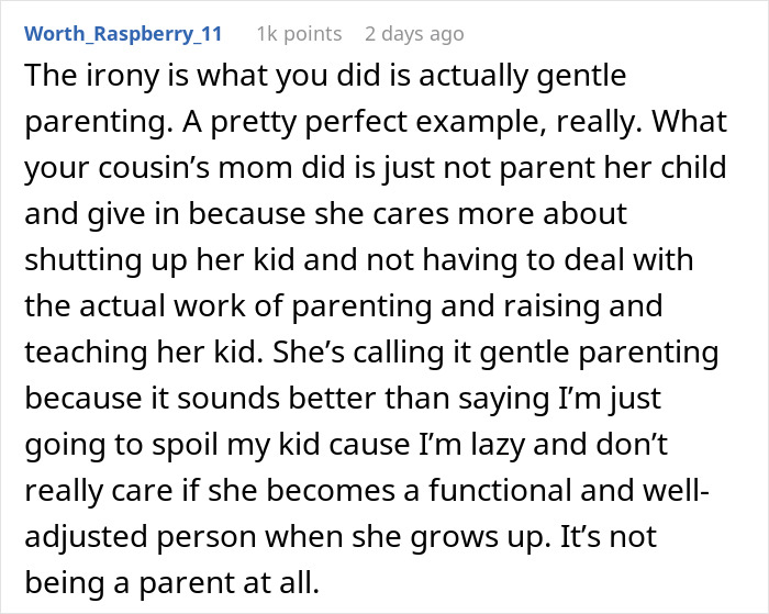40YO Sick Of Mom Spoiling Her 3YO Cousin Rotten, Gets Snubbed For Refusing To Bow To Her Tantrum 40YO Sick Of Mom Spoiling Her 3YO Cousin Rotten, Gets Snubbed For Refusing To Bow To Her Tantrum