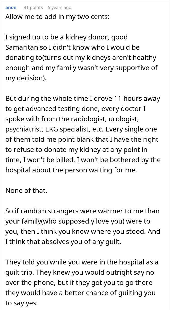 Family Has The Audacity To Ask Man For A Kidney After What They Did To Him, He Lets His Brother Die Family Has The Audacity To Ask Man For A Kidney After What They Did To Him, He Lets His Brother Die