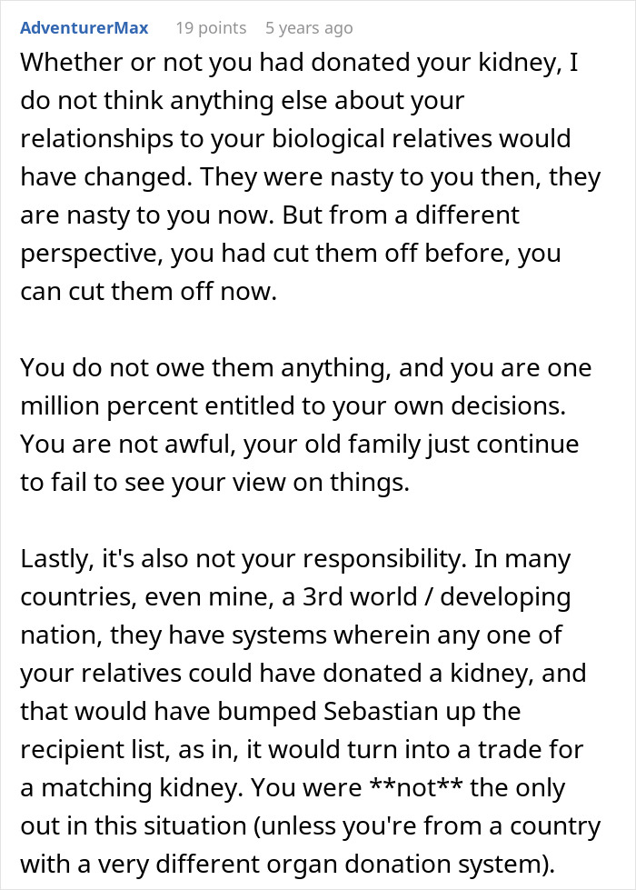 Family Has The Audacity To Ask Man For A Kidney After What They Did To Him, He Lets His Brother Die Family Has The Audacity To Ask Man For A Kidney After What They Did To Him, He Lets His Brother Die