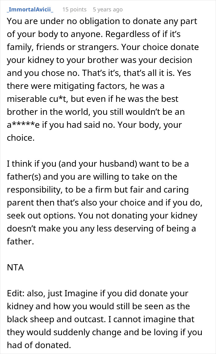 Family Has The Audacity To Ask Man For A Kidney After What They Did To Him, He Lets His Brother Die Family Has The Audacity To Ask Man For A Kidney After What They Did To Him, He Lets His Brother Die
